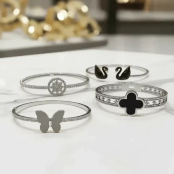 Lot de 25 Bracelets (2,80€ Pièce) : Bracelet Haute Finition Argenté Qualité *** - Acier Inoxydable – +ou- 15 Modèles différents