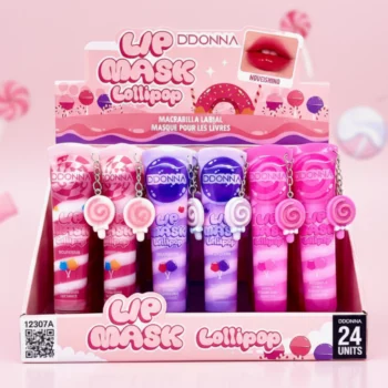 Présentoir de 24  Masque/Gloss Lèvres LOLLIPOP DDONNA | Hydratant, Nourrissant et Tendance