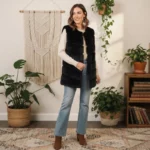 🧥Gilet Sans Manches en Fausse Fourrure - NOIR - Qualité Supérieure