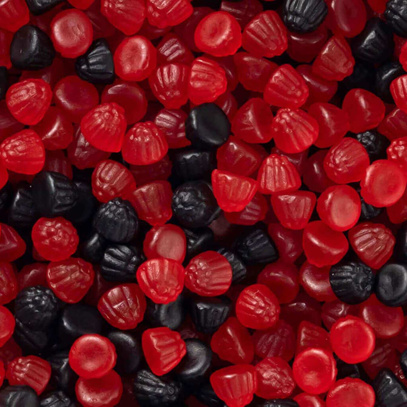 bonbon en forme de mure et framboise (1) Bonbons en forme de mûre en taille mini - (Sac 1kg – 645 bonbons) - Origine Espagne – Image 2