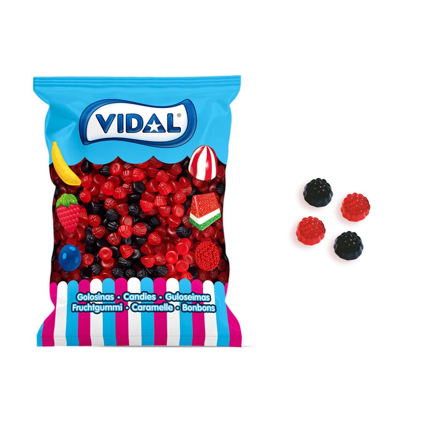 bonbon en forme de mure et framboise (3) Bonbons en forme de mûre en taille mini - (Sac 1kg – 645 bonbons) - Origine Espagne – Image 5