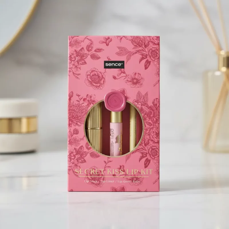 Coffret Maquillage 3 Pièces "Secret Kiss Lip Kit" – Collection Sence