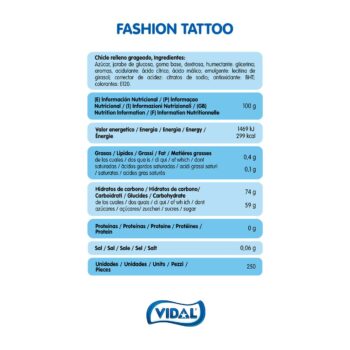 Chewing-gums FASHION TATTOO (Fraise) - Boîtier 200 Pcs - Origine Espagne – Image 3