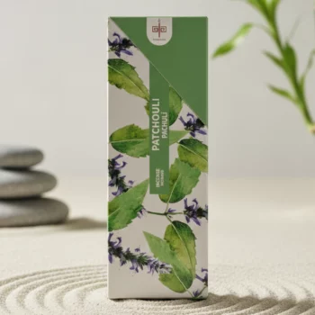 Présentoir de 6 Boîtes de 20 Encens (0,38€ la Boite de 20 ) : Sticks d'encens GARANTI SANS BENZÈNE - "Patchouli" – Image 2