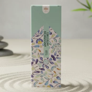 Présentoir de 6 Boîtes de 20 Encens (0,38€ la Boite de 20 ) : Sticks d'encens GARANTI SANS BENZÈNE - "Antistress" – Image 2