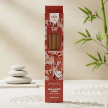 Présentoir de 6 Boîtes de 20 Encens (0,38€ la Boite de 20 ) : Sticks d'encens GARANTI SANS BENZÈNE - "Bois de Santal"