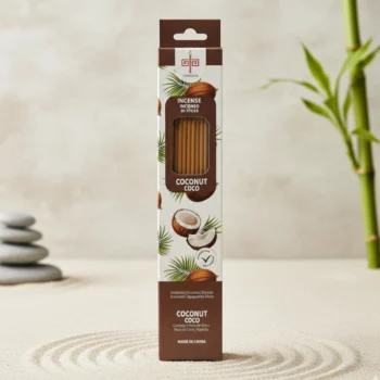 Présentoir de 6 Boîtes de 20 Encens (0,38€ la Boite de 20 ) : Sticks d'encens GARANTI SANS BENZÈNE - "Coco"