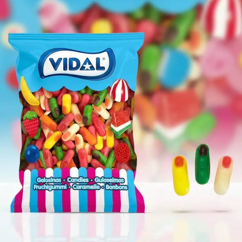 grossiste bonbon en ligne Bonbons en forme de doigts en taille mini - (Sac 1kg – 333 bonbons) - Origine Espagne – Image 1