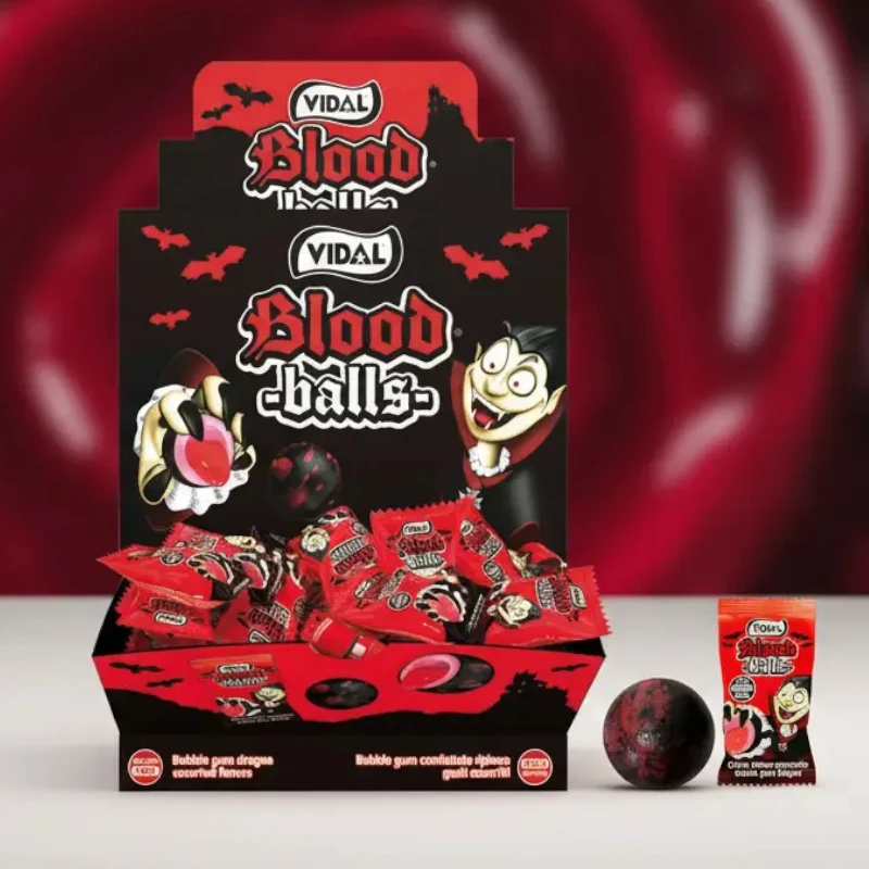 grossiste bonbon pas cher (1) Chewing-gums BLOOD BALLS (Boules de Sang) - Boîtier 200 Pcs - Origine Espagne – Image 1