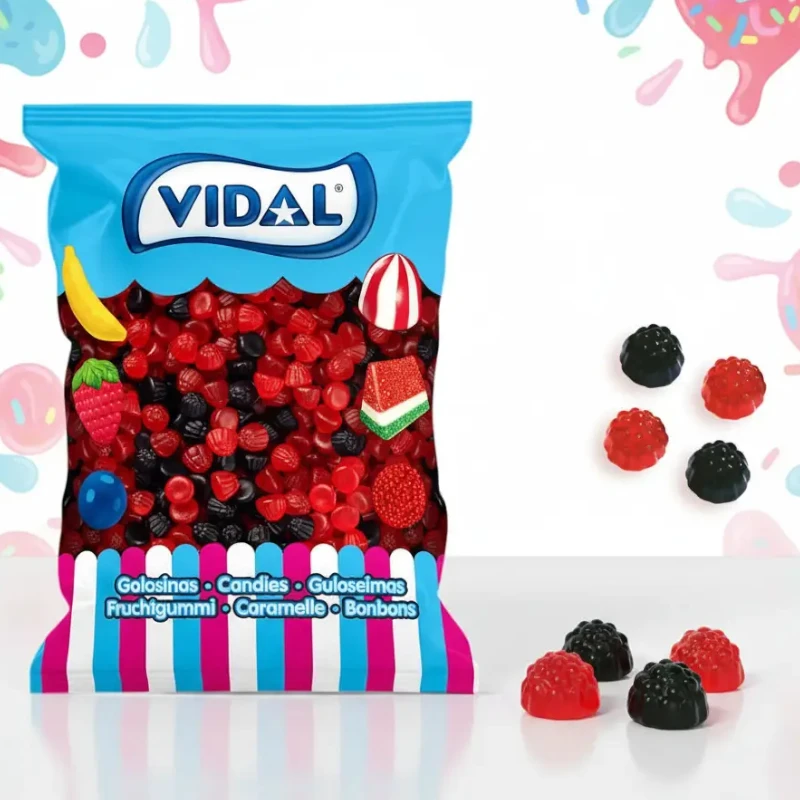 grossiste bonbon vidal tiktok Bonbons en forme de mûre en taille mini - (Sac 1kg – 645 bonbons) - Origine Espagne – Image 1