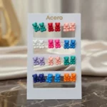 Présentoir de 12 paires (soit 0,79€ la paire) : Boucles d'oreilles "Étoile de Mer" différents coloris