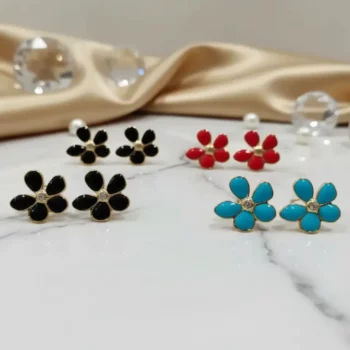 Bon Mélange de 12 (1,90€ la Paire) : Boucles d'Oreilles "Éclat Pastel & Doré" Bon Mélange de 4 à 5 Couleurs Par lot – Image 2