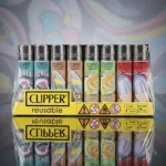 Présentoir de 48 (0,67€ Pièce) : Briquets CLIPPER® Réutilisables – Collection Ice Cream" & "Monsters