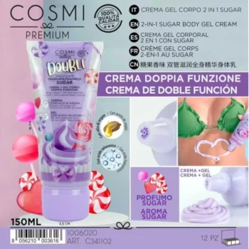 Lot de 12 (2,80€ l'unité) : Mélange de Parfum - Gel-Crème Double Corps COSMI Milano - 150 ml – Image 4