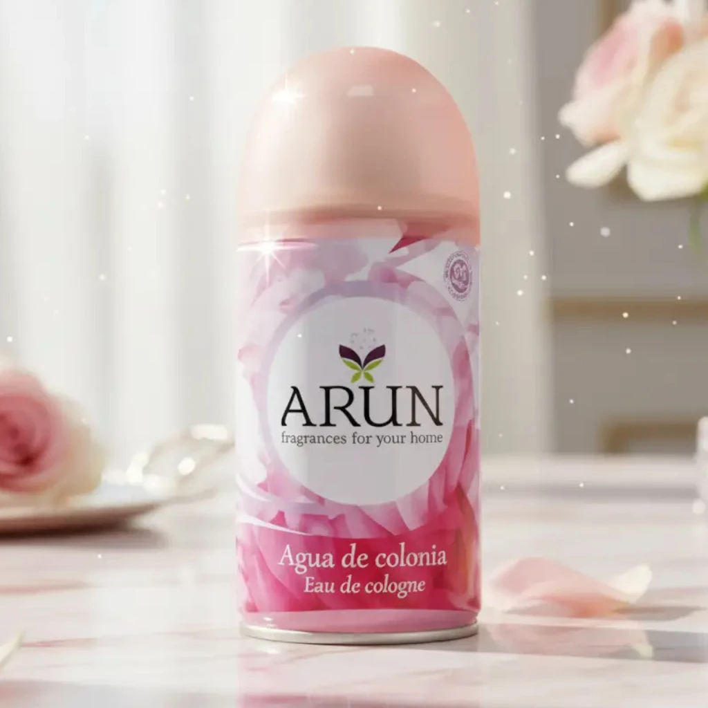 grossiste en spray d'ambiance Arun eau de cologne Lot de 6 (soit 1.35€ l'unité) : Sprays d'Intérieur ARUN – Eau de Cologne (250ml) – Image 1
