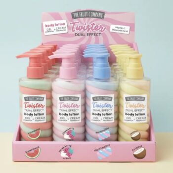 Présentoir de 20 (1,98€ Pièce) - Body Lotion "Twister Dual Effect" 200gr– The Fruit Company