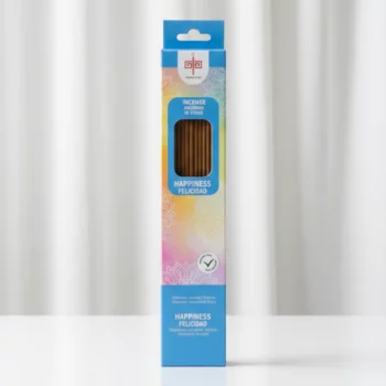 Présentoir de 6 Boîtes de 20 Encens (0,38€ la Boite de 20 ) : Sticks d'encens GARANTI SANS BENZÈNE - "bien-être et de joie"