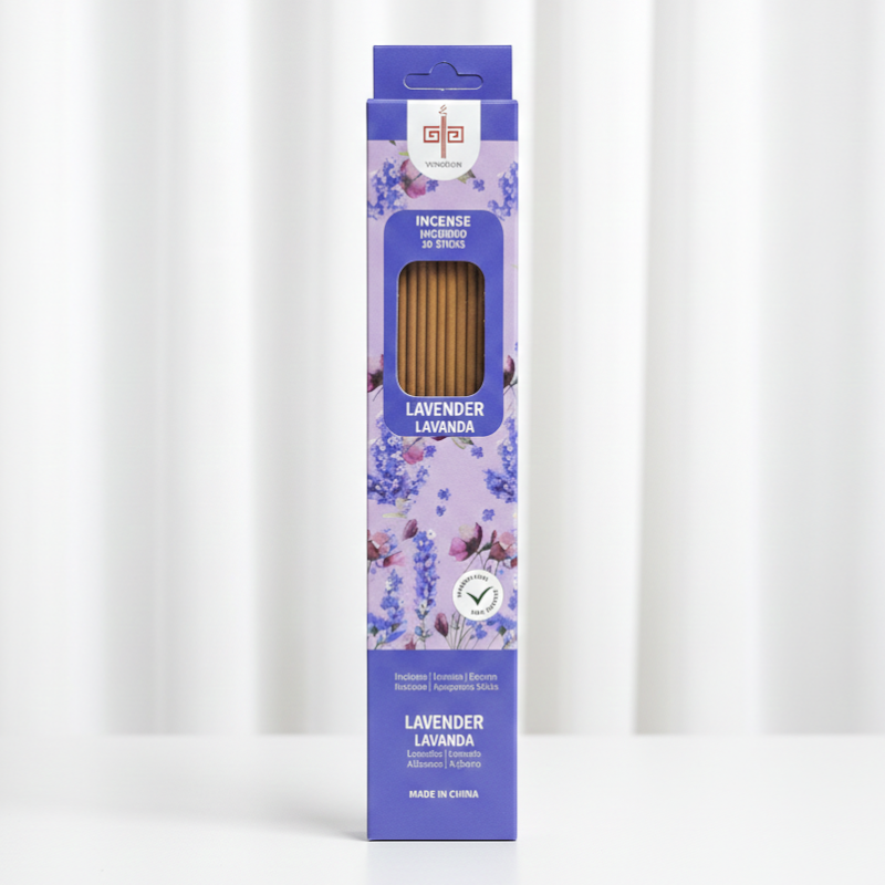grossiste encens en ligne (8) Présentoir de 6 Boîtes de 20 Encens (0,38€ la Boite de 20 ) : Sticks d'encens GARANTI SANS BENZÈNE - "Lavande" – Image 1