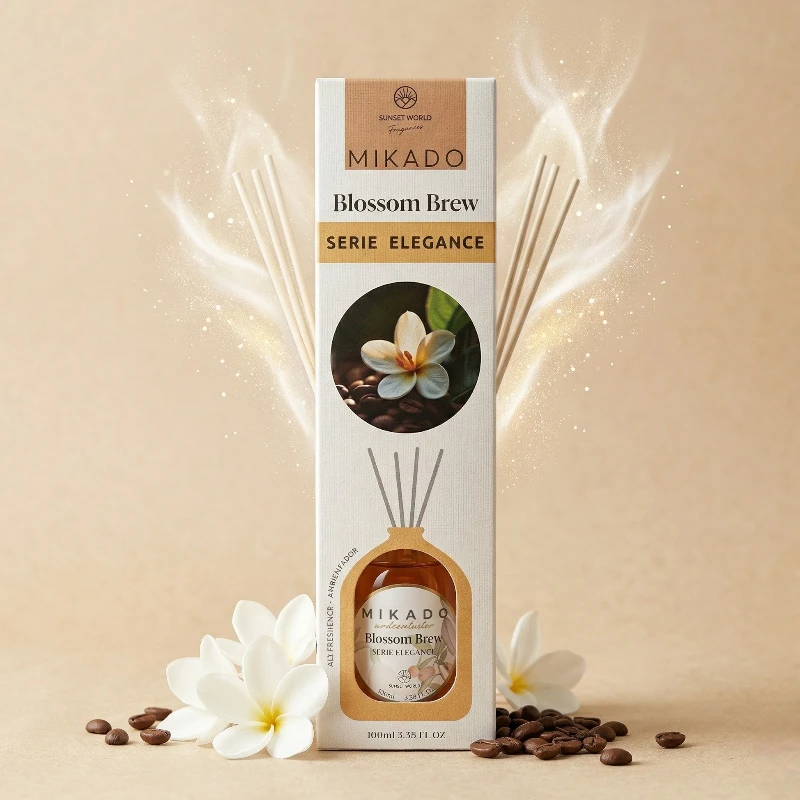 mikado blossom brew sunset world Diffuseurs de Parfum Mikado Blossom Brew - SUNSET WORLD (100ml) – Image 1