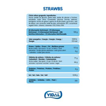 Chewing-gums STRAWBS (Fraises Acides) - Boîtier 200 Pcs - Origine Espagne – Image 3