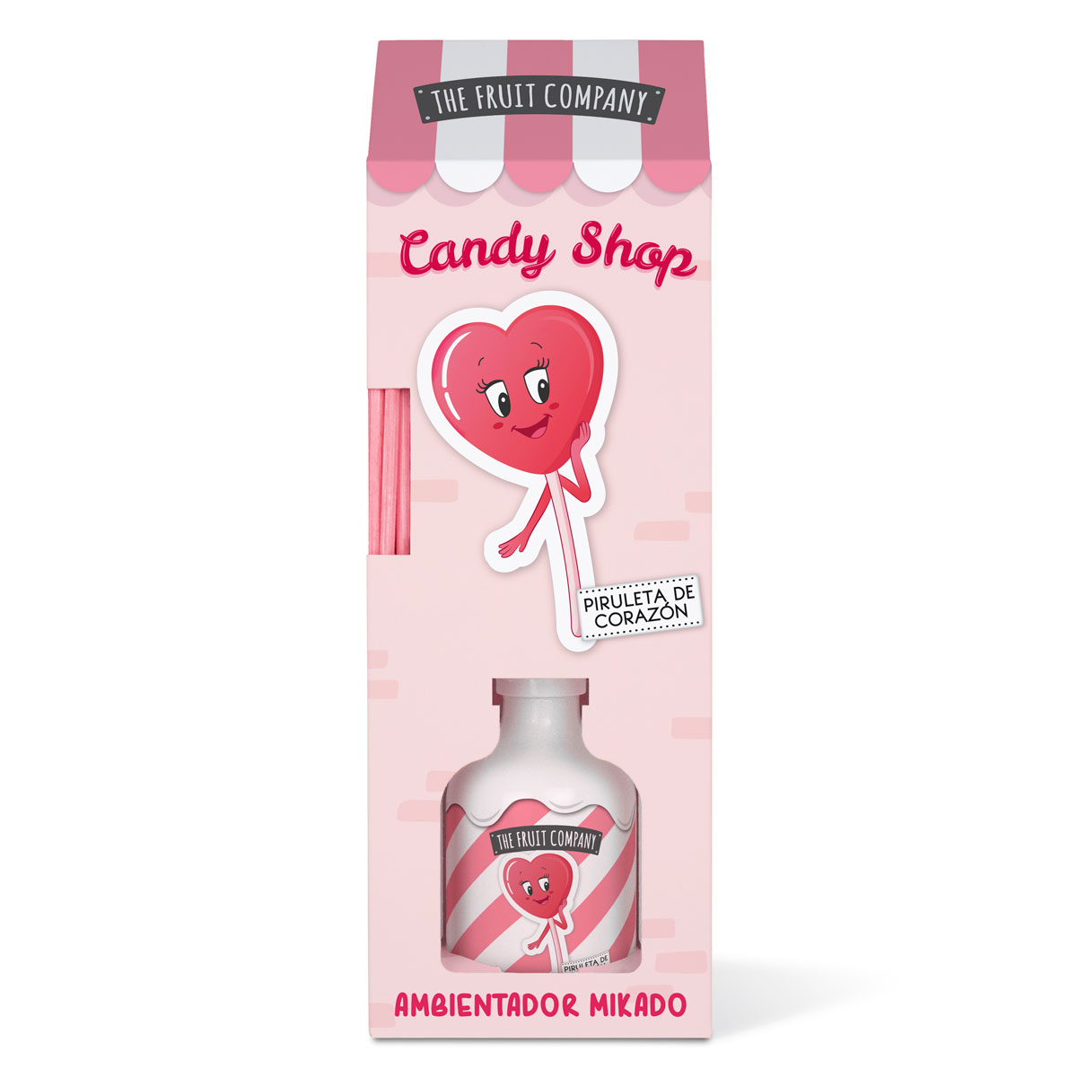 thefruitcompany_ambientador_mikado_piruleta_candy_shop_envase Mélange de 12 (2,79€ Pièce) : 🍭 Lot Mixte : 12 Mikados "Candy Shop" – The Fruit Company (40ml) – Image 11