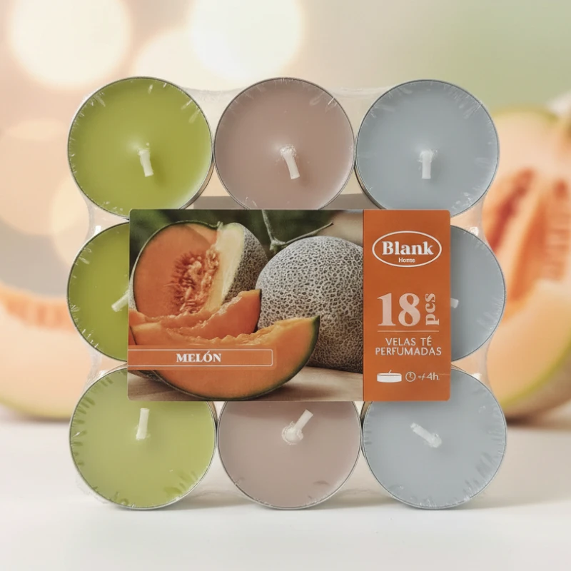 Paquets de 18 Petites Bougies- Parfum Melon