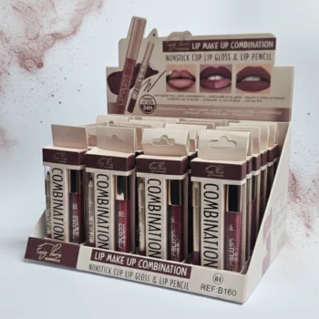 Présentoir de 24 (1,35€ Pièce) Duo Lèvres : Contour & Rouge à Lèvres – Easy Paris