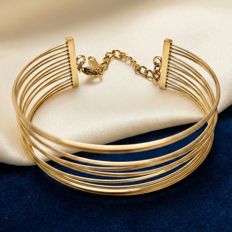 Bracciale rigido in acciaio inossidabile placcato oro – Collezione di alta qualità – Grossista dalla Francia