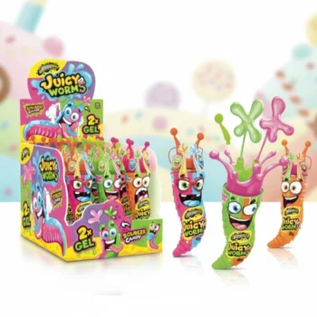 Boîte de 12 unités (1,29€ Pièce) Bonbon Gel Juicy Worms "Env 15cm" – JOHNY BEE