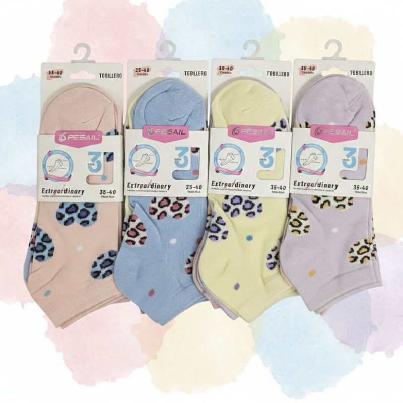 grossiste chaussette femme courte (5) Lot de 12 Paires (0,40€ Pièce) : Chaussettes Femme Courte - 90% coton – Image 1