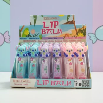 Présentoir de 24 (0,90€ Pièce) 🌴 Baumes à Lèvres "Tropical Friends" 3 Parfums - Leticia Well