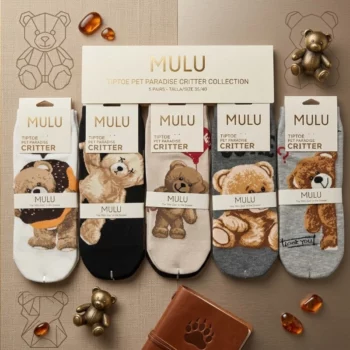 Lot de 10 Paires (1€ Pièce) : Chaussettes Haut de Gamme Femme "Collection MULU" TENDRESSE TEDDY - 85% coton