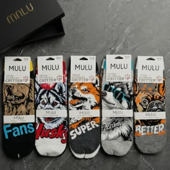 Lot de 10 Paires (1€ Pièce) : Chaussettes Haut de Gamme Mixte "Collection MULU" MINI ZOO CHIENS - 85% coton