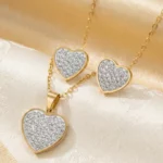 Parure de Bijoux Prestige – Collier & Boucles d'Oreilles en Acier Inoxydable