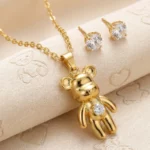 Parure de Bijoux Prestige – Collier & Boucles d'Oreilles en Acier Inoxydable