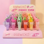 Présentoir de 36 (soit 1,39€ l'unité) : Gloss Porte-clés Fruités Kevin & Coco + 6 Testeurs GRATUITS