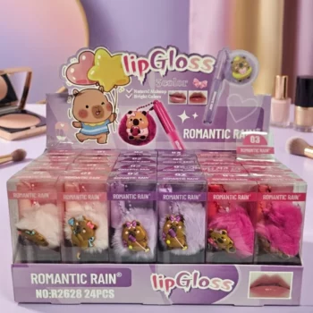 Lot de 6 (soit 2,05€ l'unité) : Gloss Porte-clés "Peluche" Romantic Rain – Écrin de Douceur – Image 3
