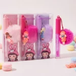 Lot de 6 (soit 2,05€ l'unité) : Gloss Porte-clés "Peluche" Romantic Rain – Écrin de Douceur