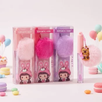 Lot de 6 (soit 2,05€ l'unité) : Gloss Porte-clés "Peluche" Romantic Rain – Écrin de Douceur