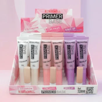 Présentoir de 24 Base de maquillage Candy Lipgloss Glitter de Leticia Well