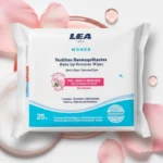 🌸 Paquet de 25 Lingettes Démaquillantes à la Rose Musquée – LEA (Peaux Sèches et Sensibles)