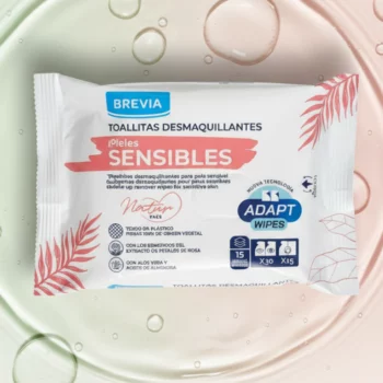 Lot de 6 (1,15€ Le Sachet) Paquet de 15 Lingettes Démaquillantes BREVIA – Technologie ADAPT WIPES – Image 2