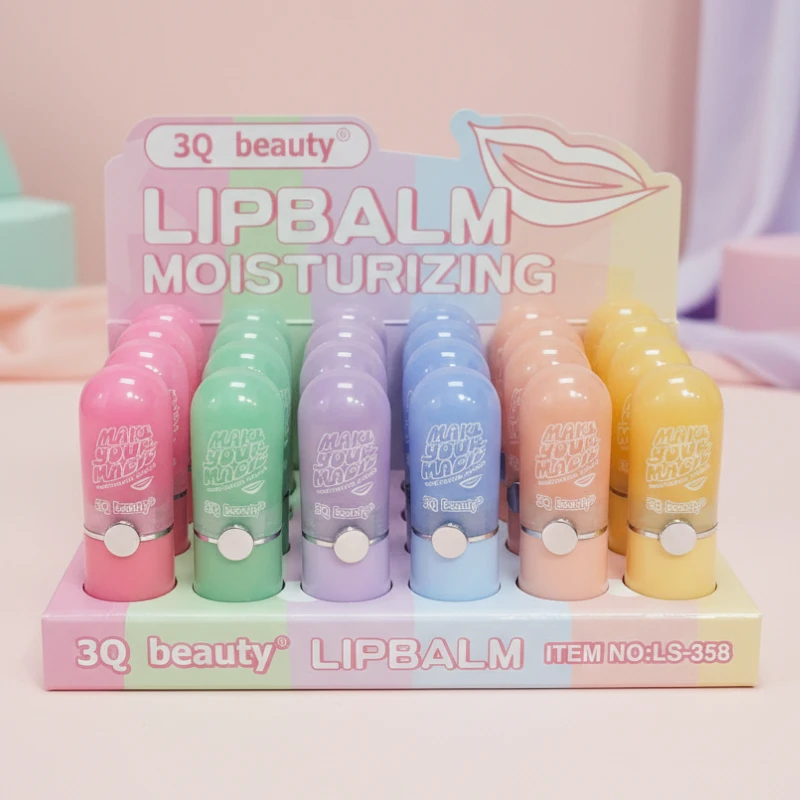 grossiste en lip balm 3q beauty Présentoir de 24 (soit 0,96€ l'unité) : Rouge à Lèvres Velours 3Q Beauty – Image 1