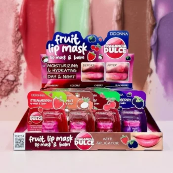 Pack de 24 (soit 0,95€ l'unité) 🍓 Duo Masque & Baume à Lèvres aux Fruits - D'Donna