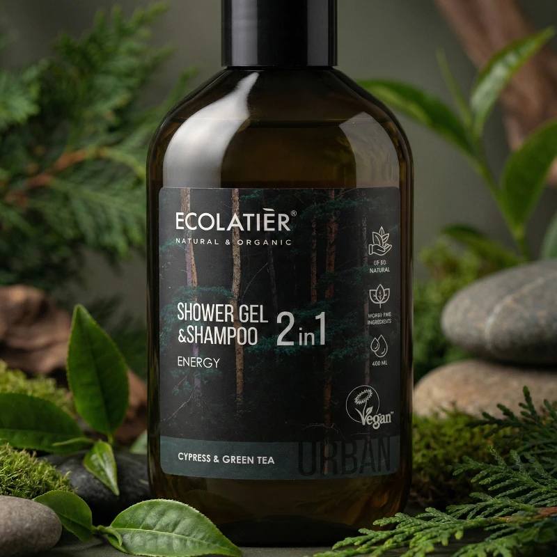 grossiste en shampoing ecolatier Gel Douche & Shampoing 2 en 1 SPORT "Huile citron vert & Extrait de bergamote" – Format Familial 400ml ECOLATIER – Image 1