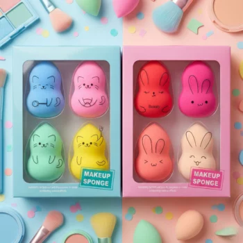 Lot de 12 Boîtes (1,25€ la boîte de 4) Eponge blender de maquillage Design KAWAII – Image 2