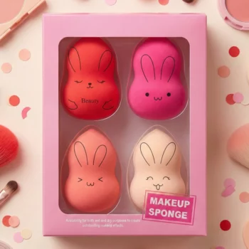 Lot de 12 Boîtes (1,25€ la boîte de 4) Eponge blender de maquillage Design KAWAII