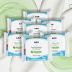 Lot de 6 (1,30€ Le Sachet) Paquet de 25 Lingettes Démaquillantes LEA – Visage et Yeux (Aloe Vera)
