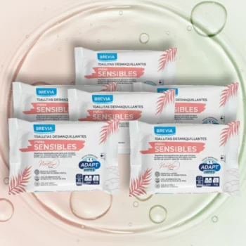 Lot de 6 (1,15€ Le Sachet) Paquet de 15 Lingettes Démaquillantes BREVIA – Technologie ADAPT WIPES