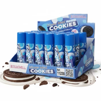 Présentoir de 24 (0,80€ Pièce) 🍪 Baume à Lèvres "Cookies" - Leticia Well (SPF 15)